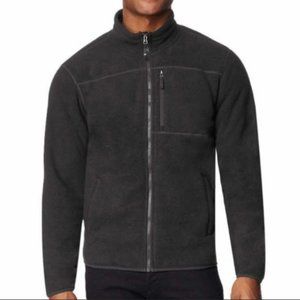 32 Degrees Heat Men's Sherpa Lined Fleece Full Zip Jacket Dark Grey XXL